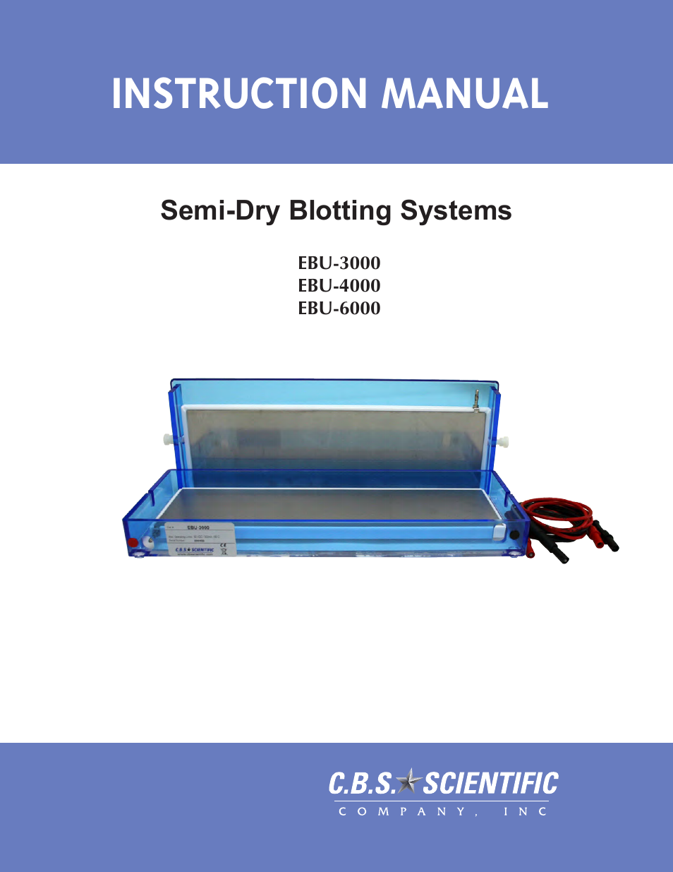 C.B.S. Scientific EBU-6000 User Manual | 16 pages