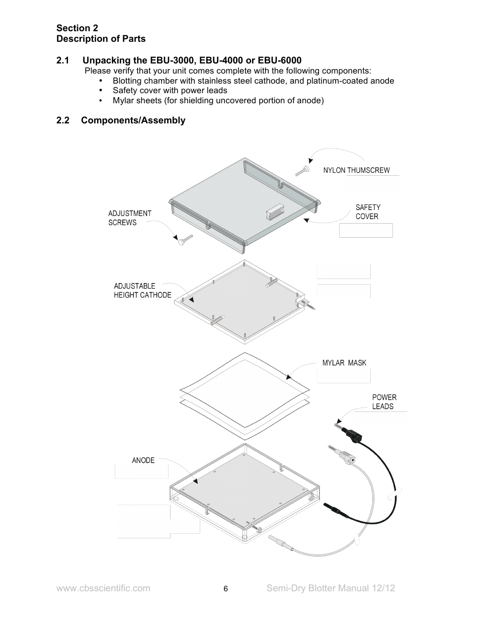 C.B.S. Scientific EBU-6000 User Manual | Page 6 / 16