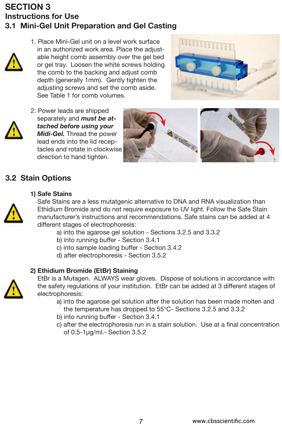 2 stain options | C.B.S. Scientific GCMGU-202T User Manual | Page 7 / 16