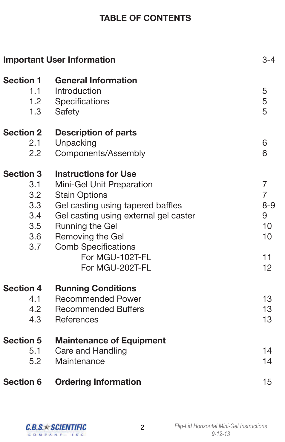 C.B.S. Scientific MGU-202T-FL User Manual | Page 2 / 16