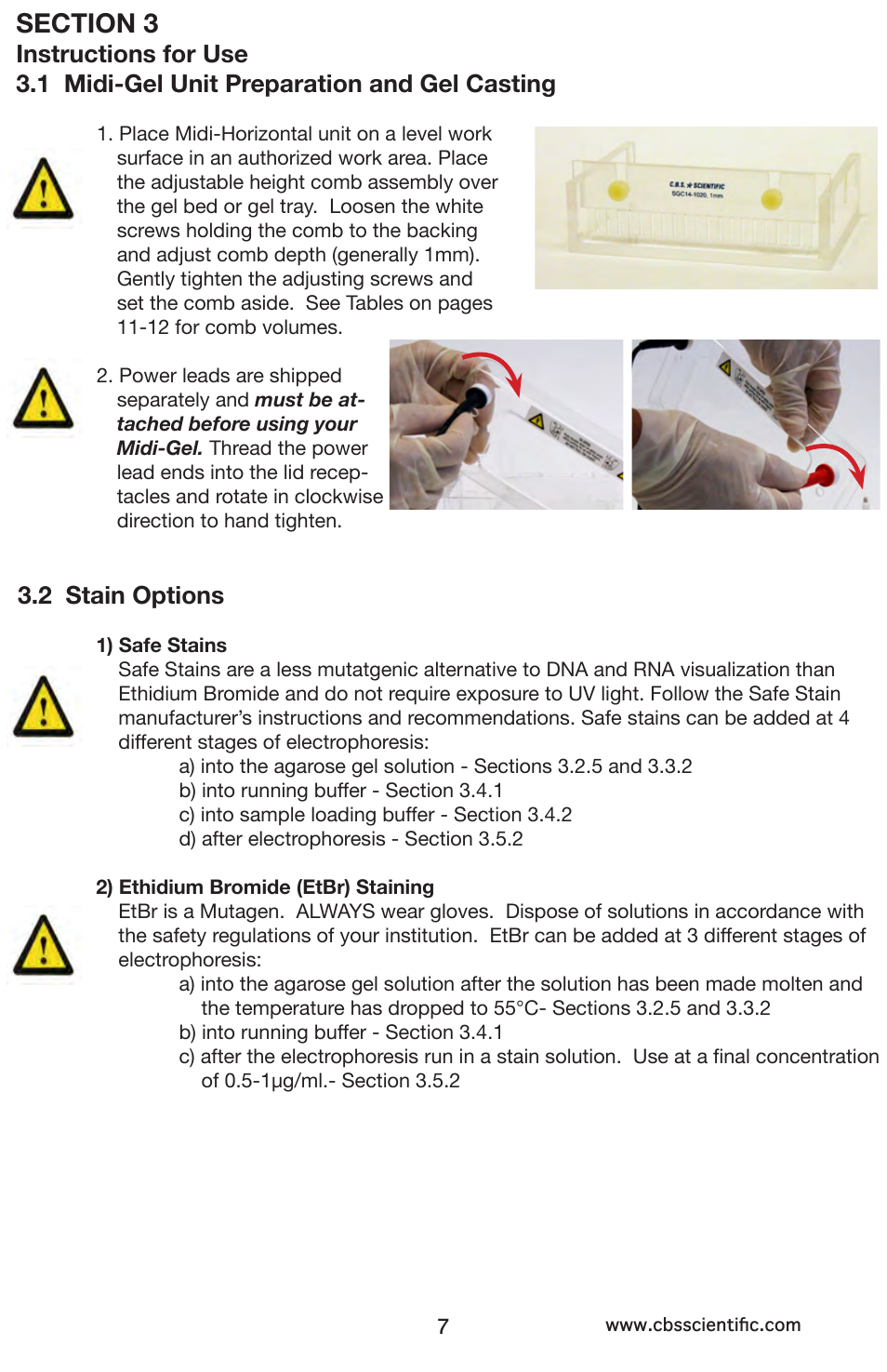 Description of parts 2.1 unpacking, 2 components/assembly, 2 stain options | C.B.S. Scientific GCMGU-602T User Manual | Page 7 / 16