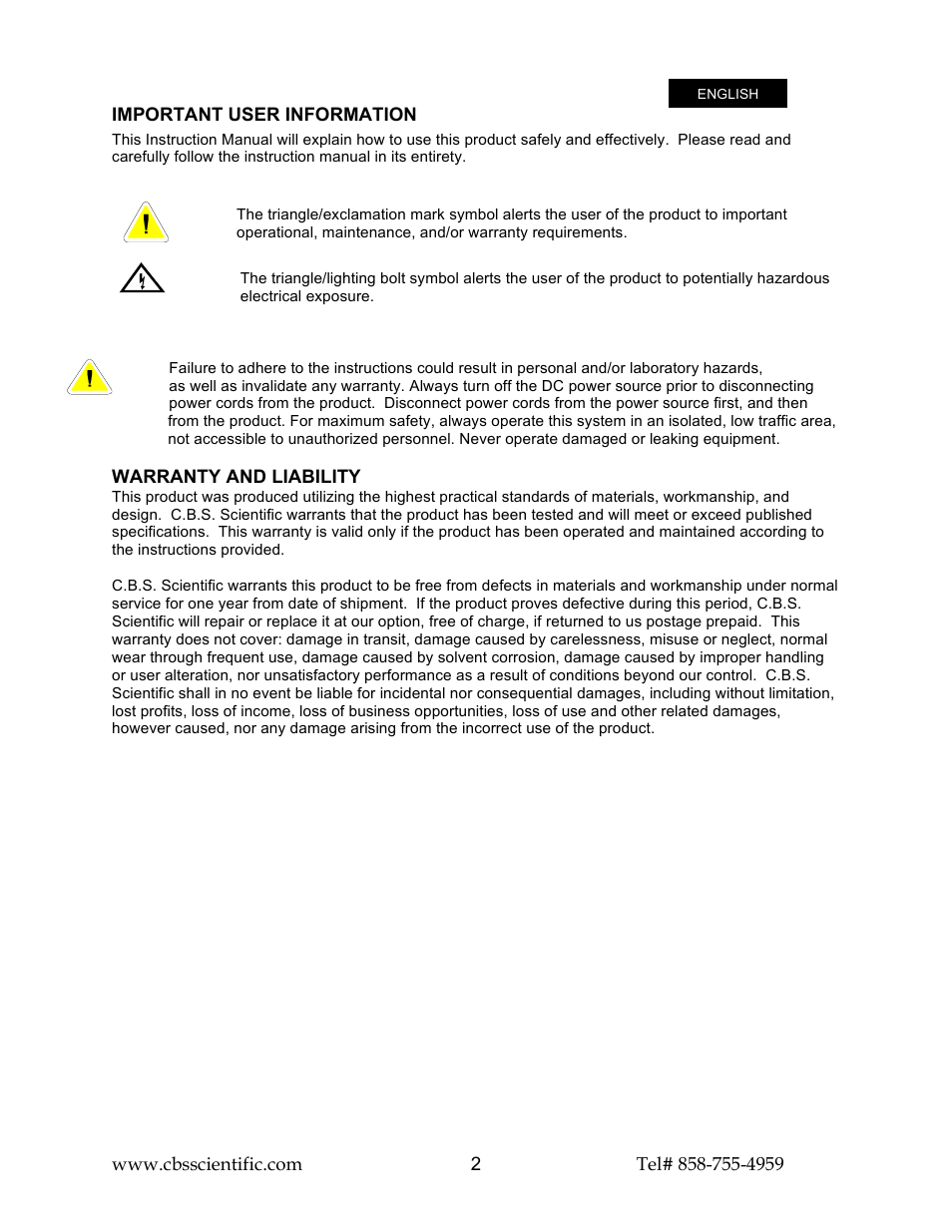 C.B.S. Scientific MGU-602T User Manual | Page 3 / 16