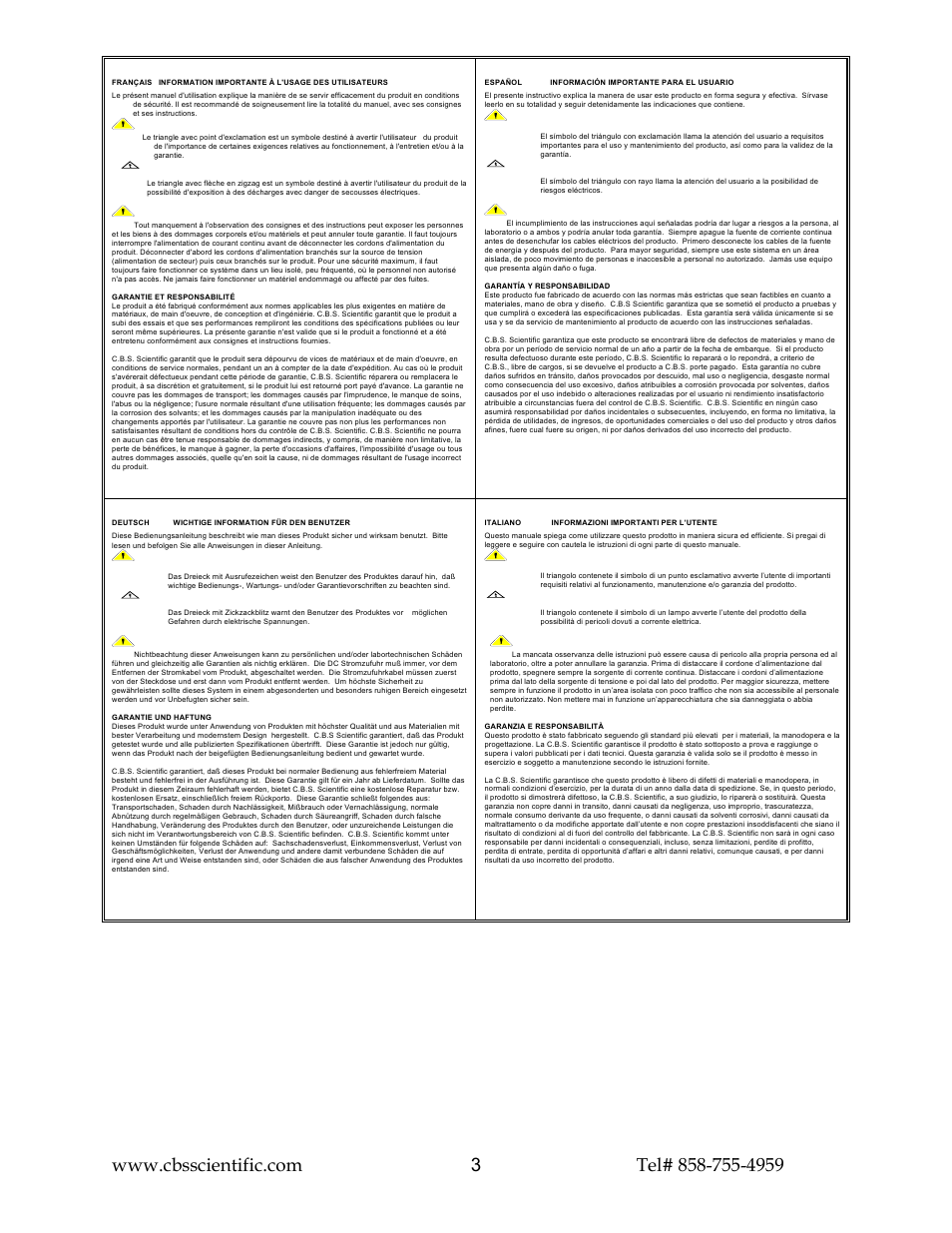 C.B.S. Scientific MGU-602T User Manual | Page 4 / 16