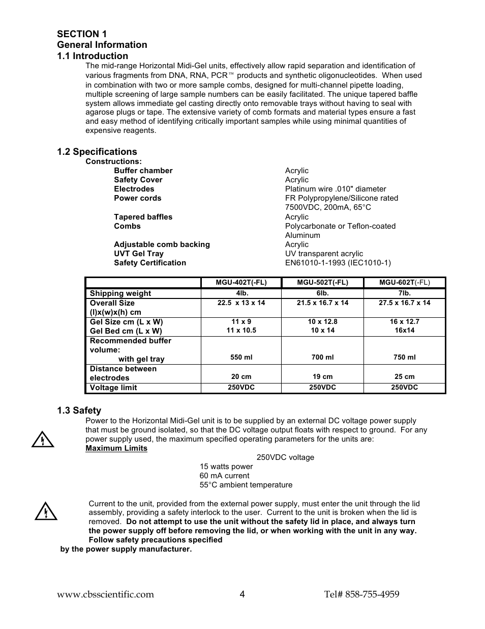 C.B.S. Scientific MGU-602T User Manual | Page 5 / 16