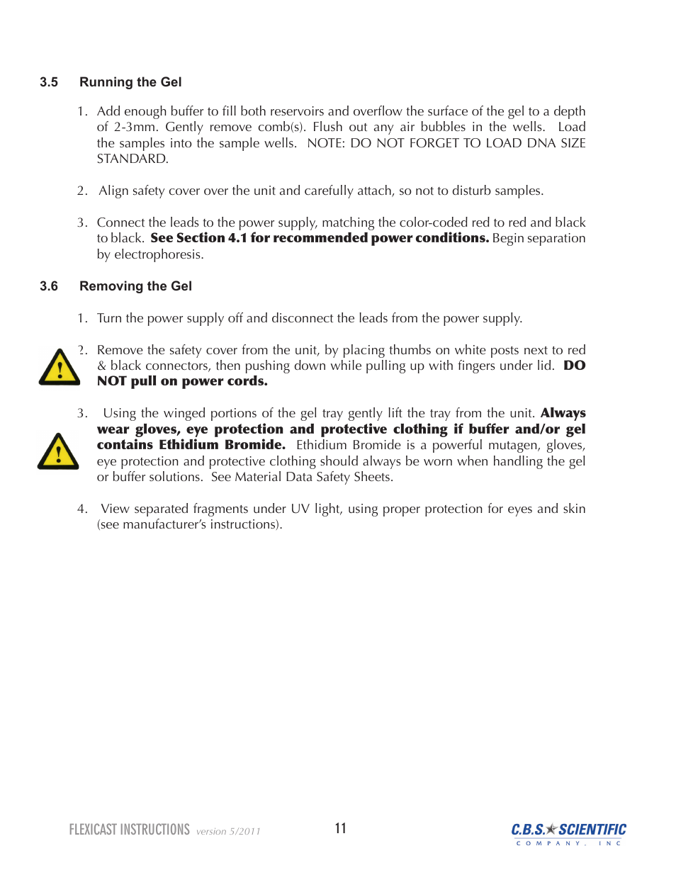 C.B.S. Scientific WSGE-014 User Manual | Page 11 / 20