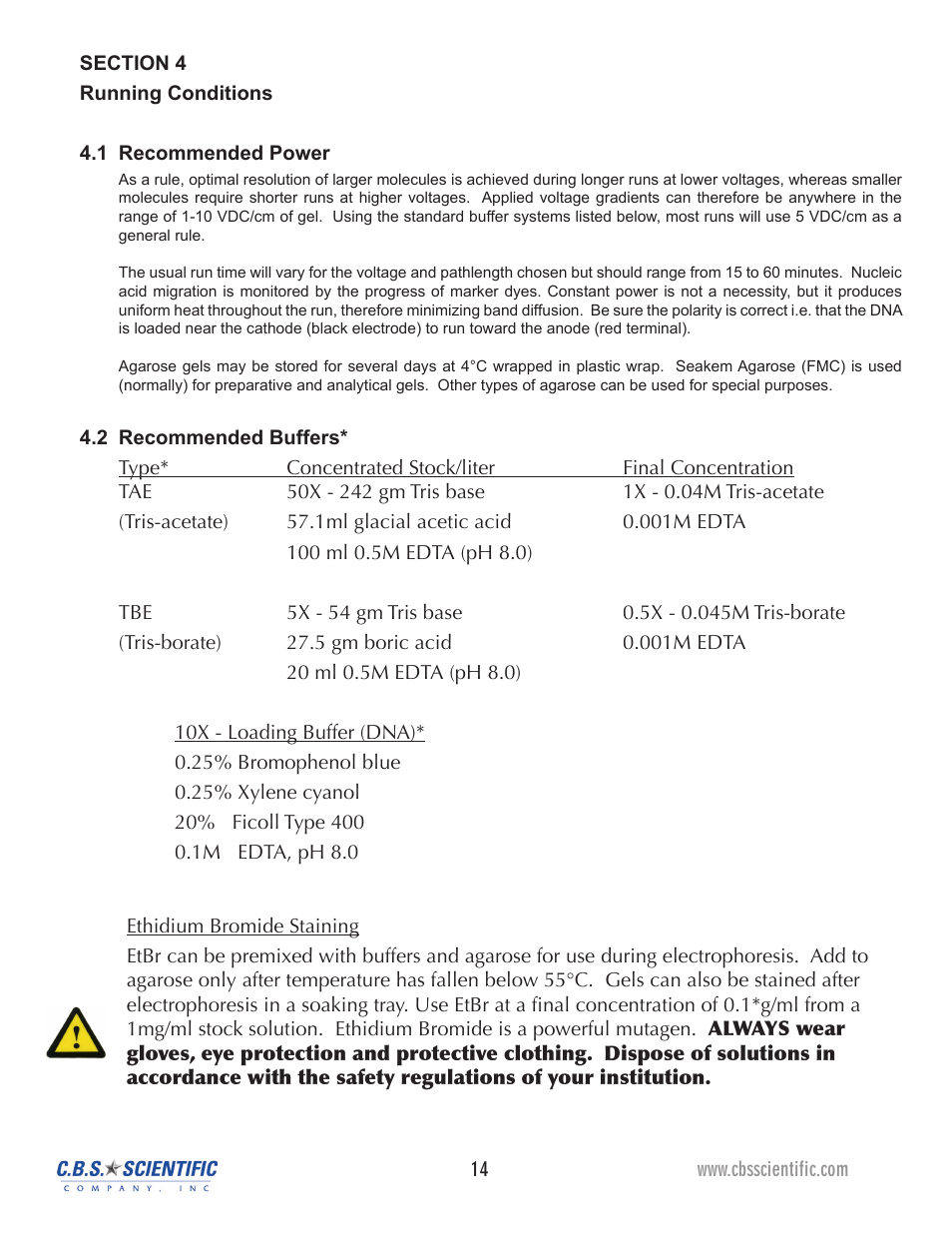 C.B.S. Scientific WSGE-014 User Manual | Page 14 / 20