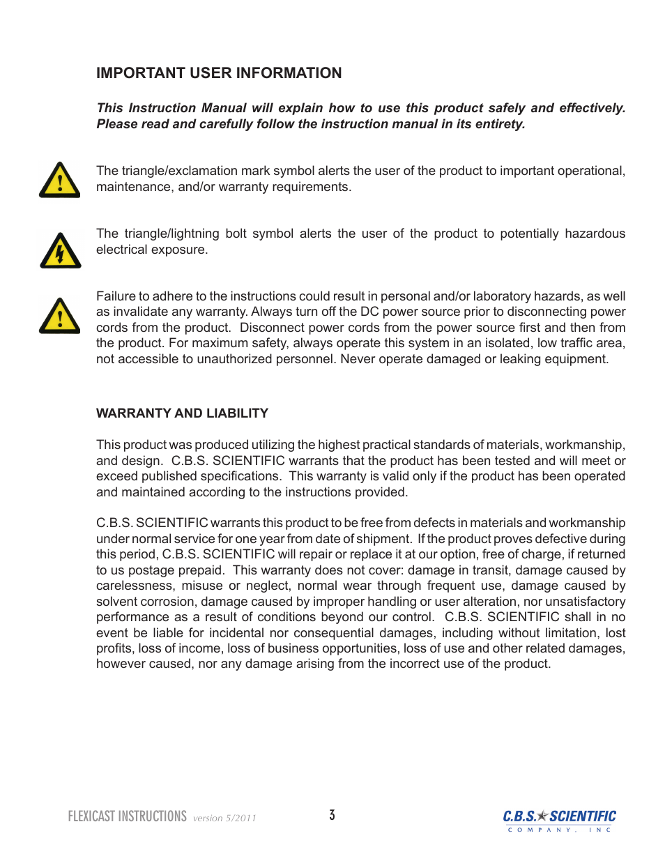 C.B.S. Scientific WSGE-014 User Manual | Page 3 / 20