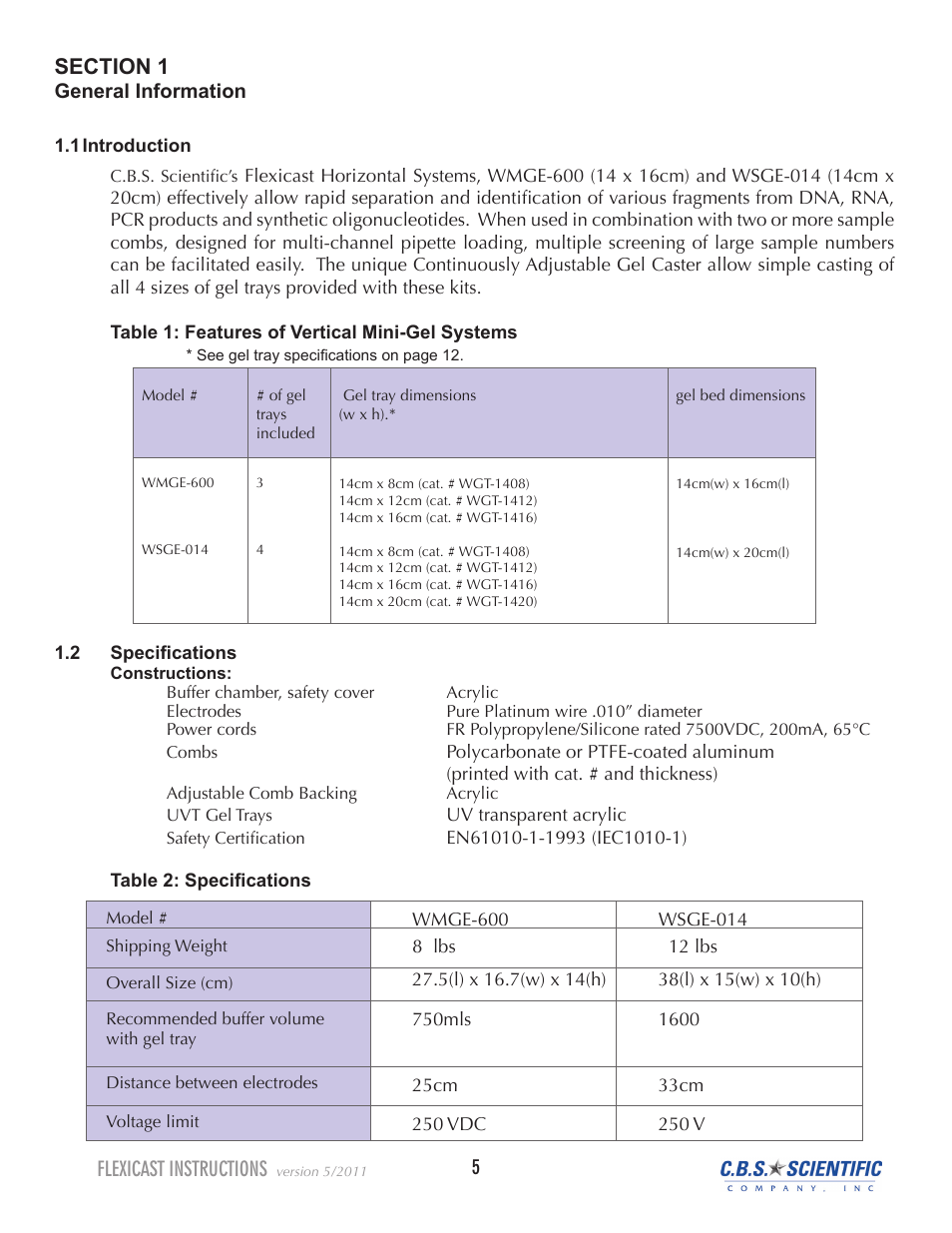 C.B.S. Scientific WSGE-014 User Manual | Page 5 / 20