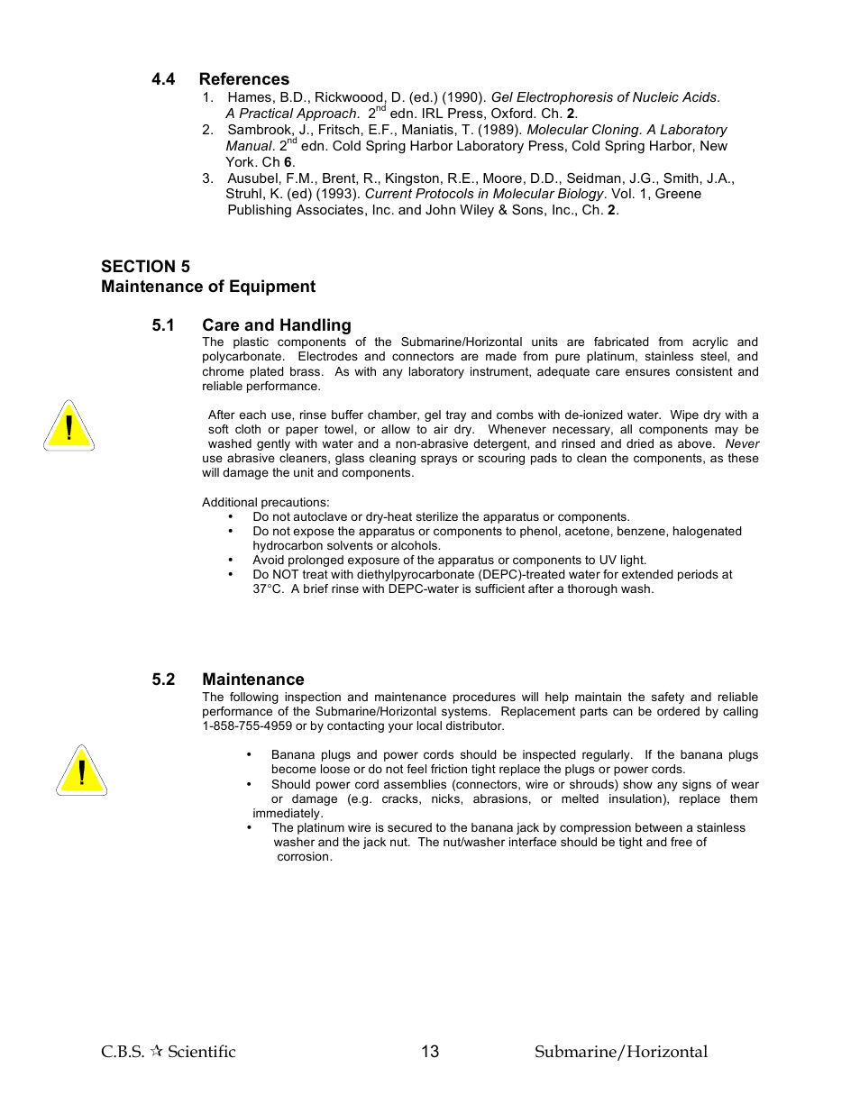 C.B.S. Scientific SGU-2640T-02 User Manual | Page 13 / 16