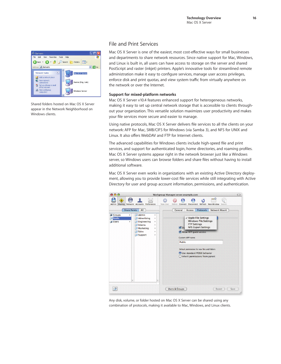 File and print services | Apple Mac OS X Server Ver 10.4 User Manual | Page 16 / 35