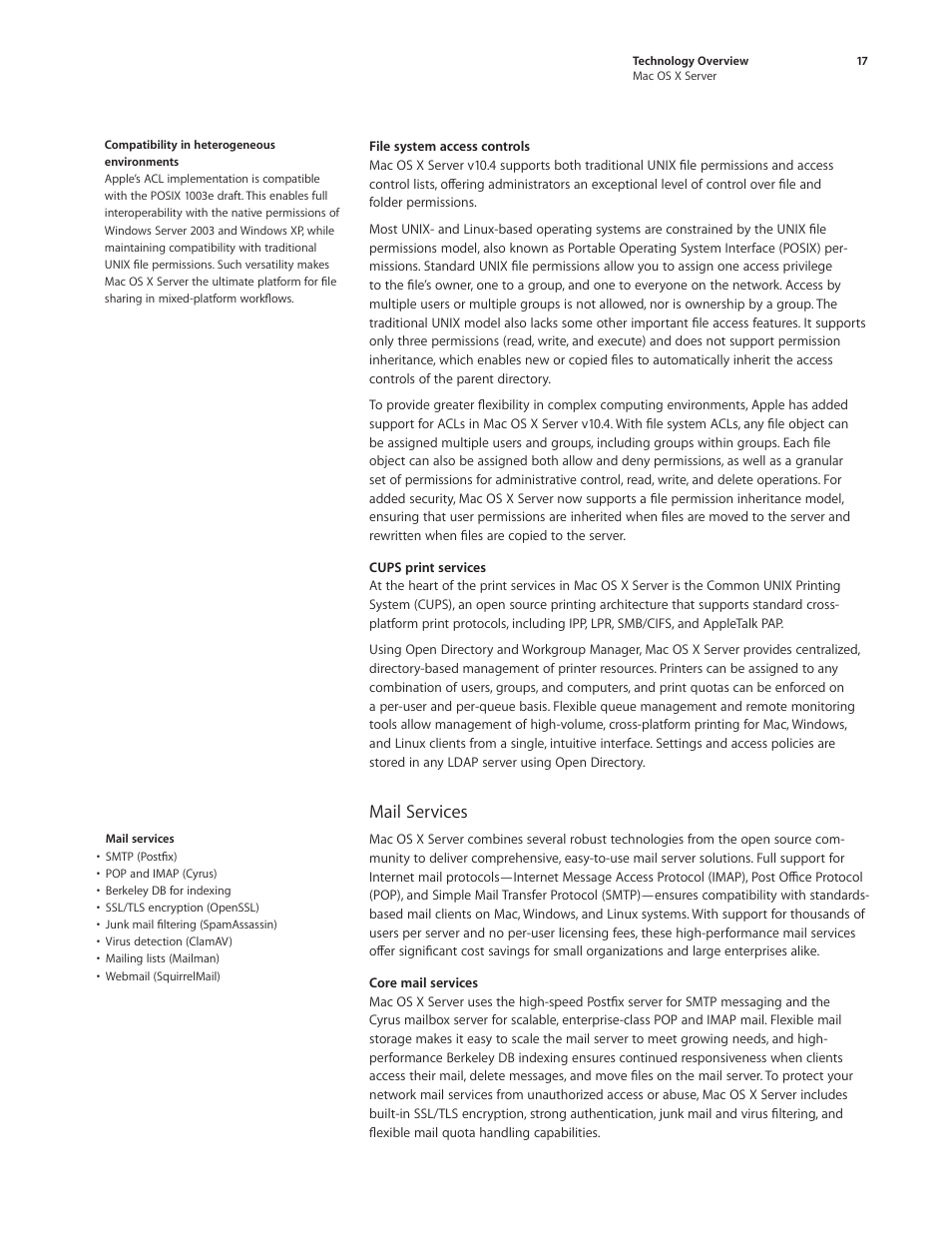 Mail services | Apple Mac OS X Server Ver 10.4 User Manual | Page 17 / 35