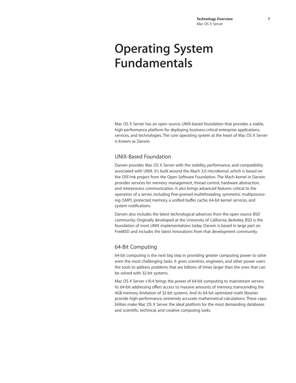Operating system fundamentals | Apple Mac OS X Server Ver 10.4 User Manual | Page 7 / 35