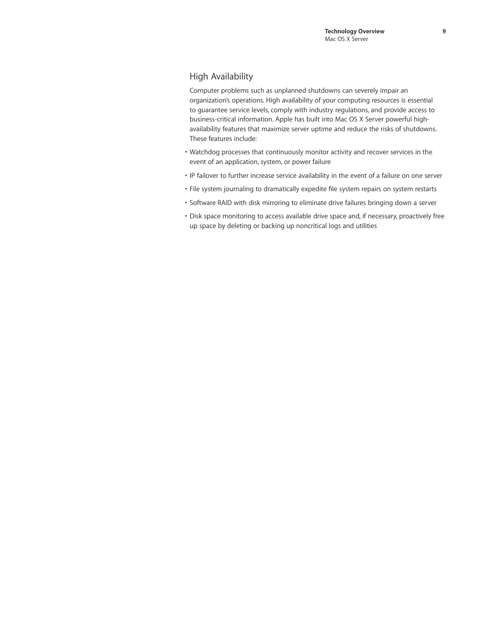 High availability | Apple Mac OS X Server Ver 10.4 User Manual | Page 9 / 35