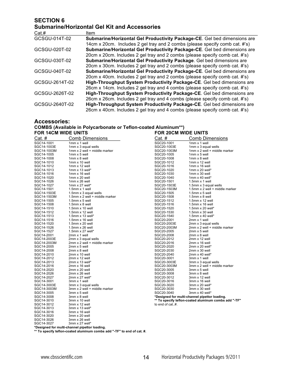 Accessories | C.B.S. Scientific GCSGU-2640T-02 User Manual | Page 14 / 16