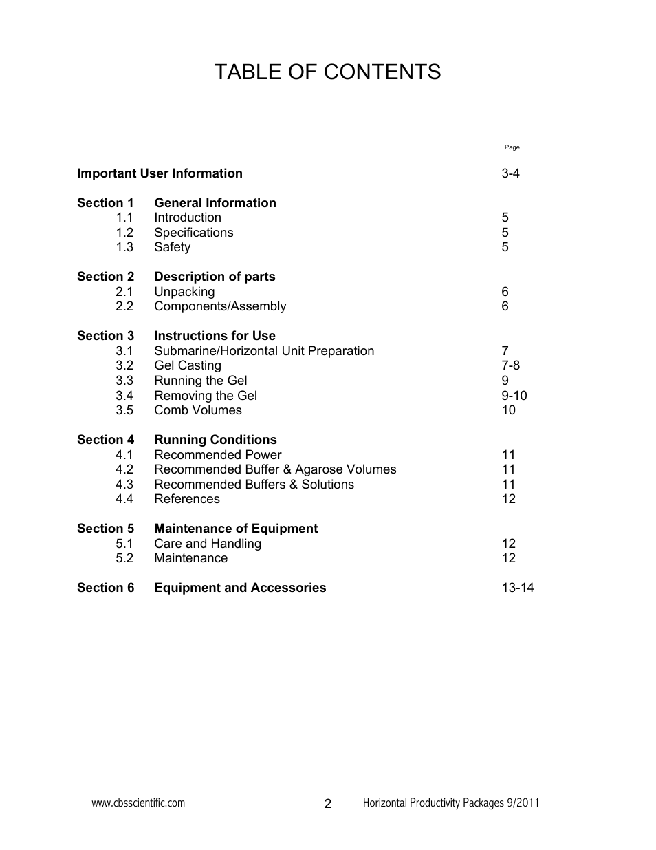 C.B.S. Scientific GCSGU-2640T-02 User Manual | Page 2 / 16