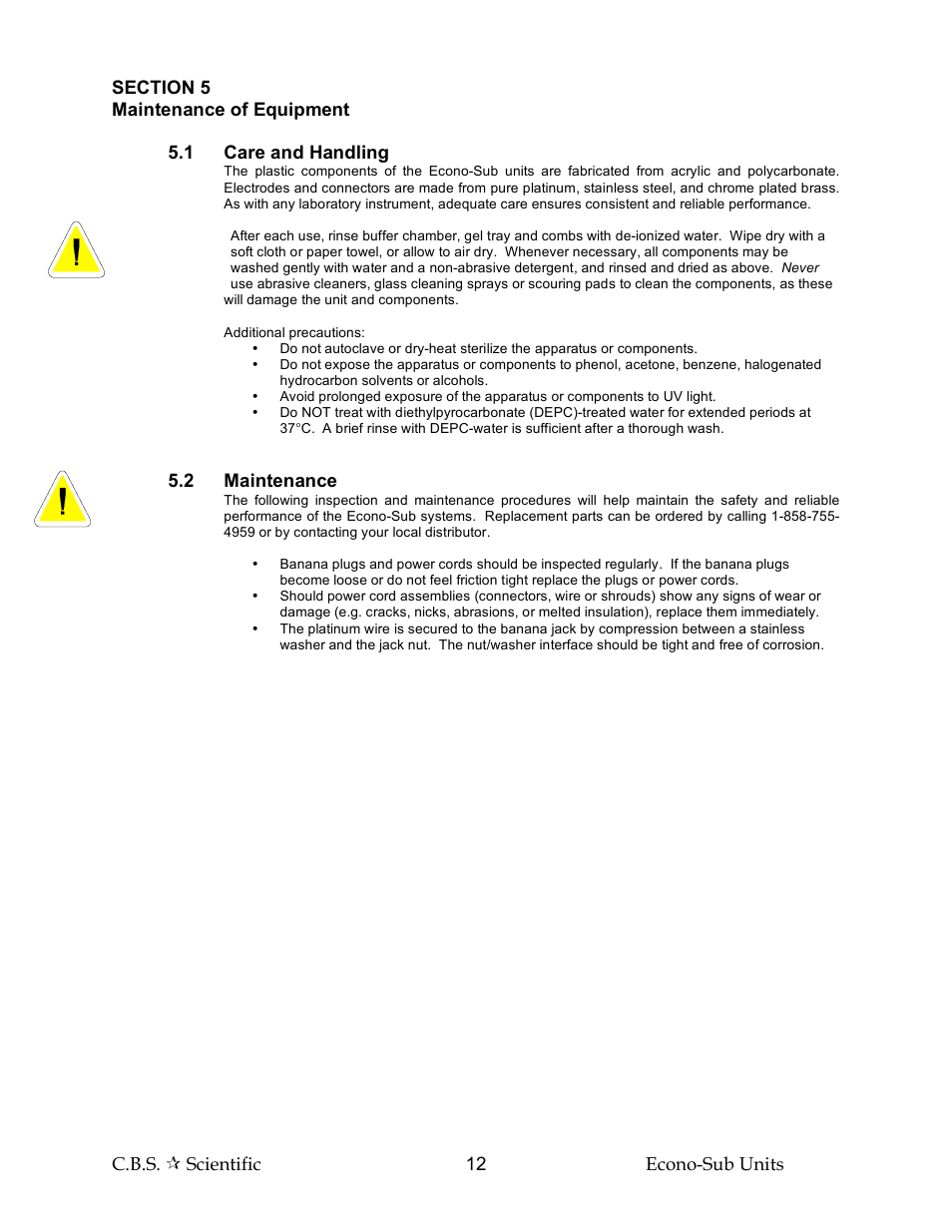 C.B.S. Scientific SGE-040-02 User Manual | Page 12 / 16