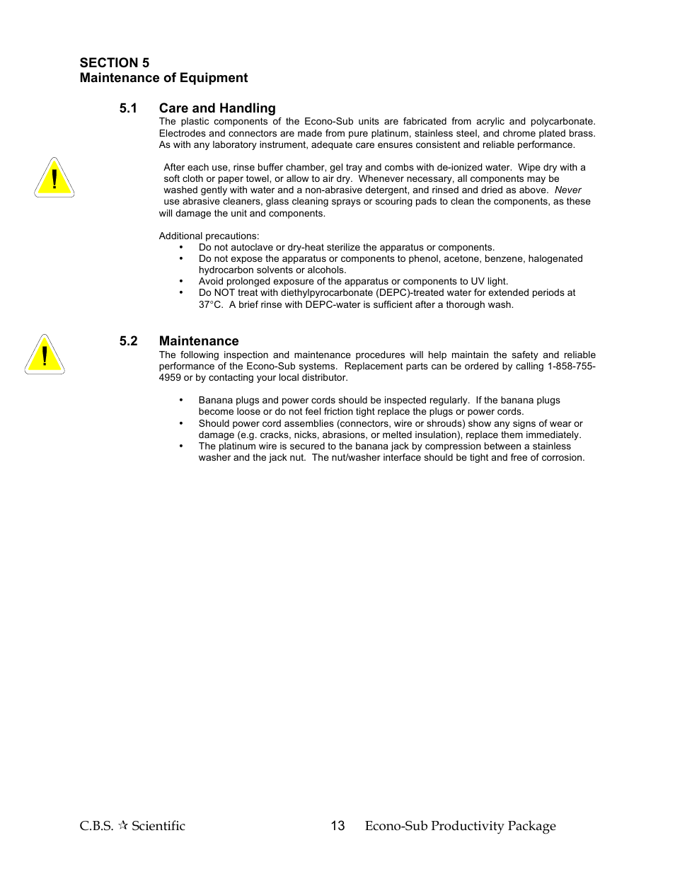 C.B.S. Scientific GCSGE-040-02 User Manual | Page 13 / 16