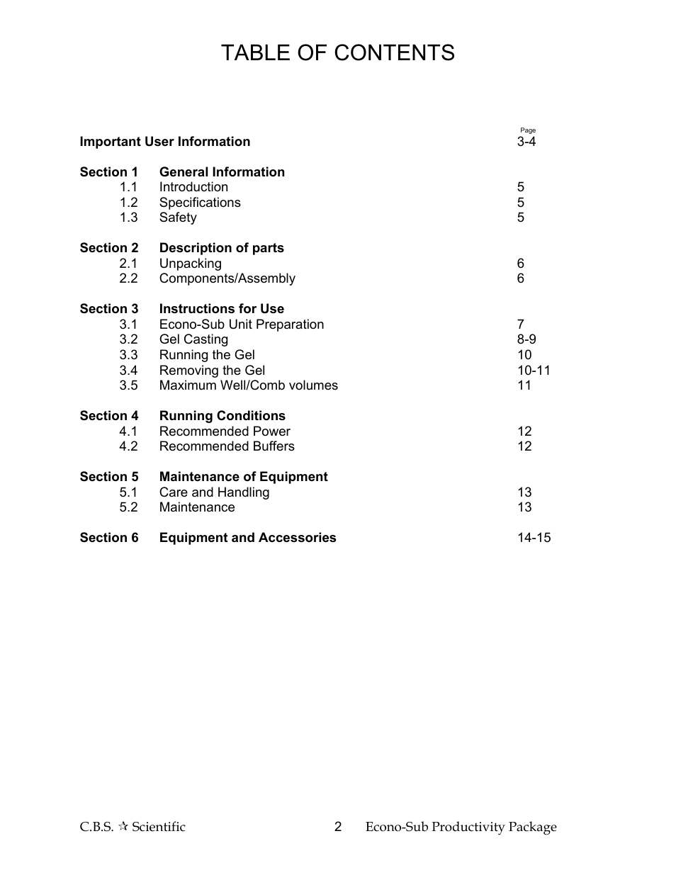 C.B.S. Scientific GCSGE-040-02 User Manual | Page 2 / 16