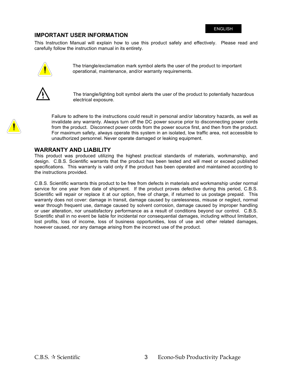 C.B.S. Scientific GCSGE-040-02 User Manual | Page 3 / 16