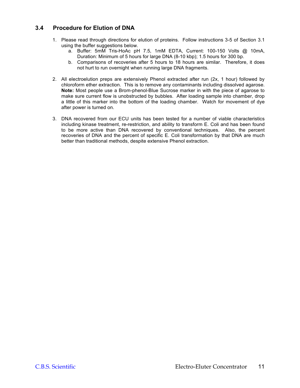 C.B.S. Scientific ECU-040 User Manual | Page 11 / 16