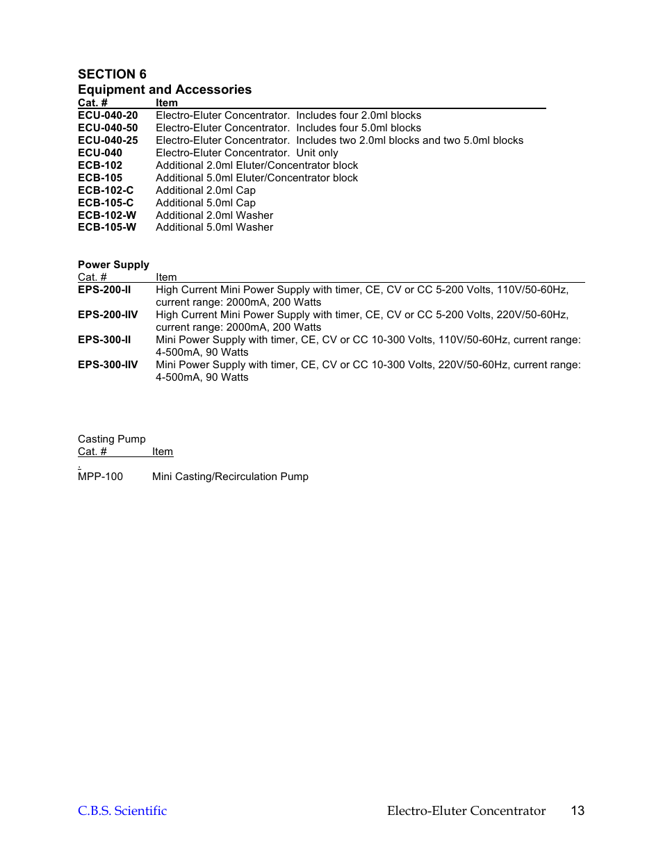 C.B.S. Scientific ECU-040 User Manual | Page 13 / 16