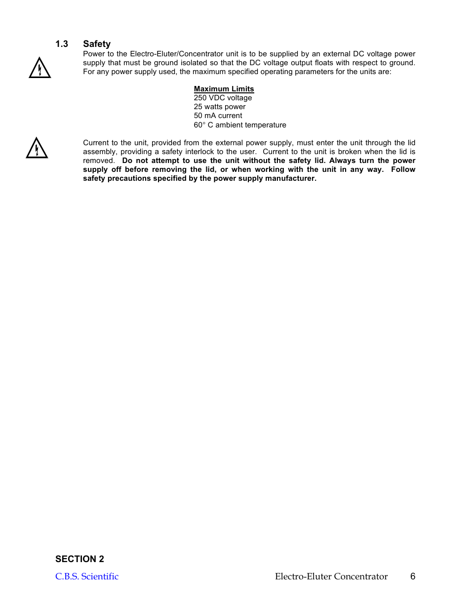 C.B.S. Scientific ECU-040 User Manual | Page 6 / 16