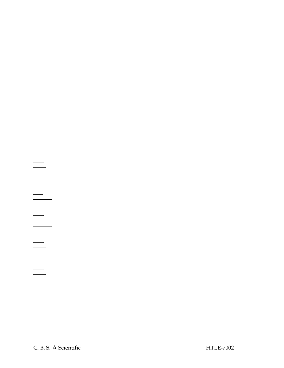 C.B.S. Scientific HTLE-7002 User Manual | Page 31 / 44