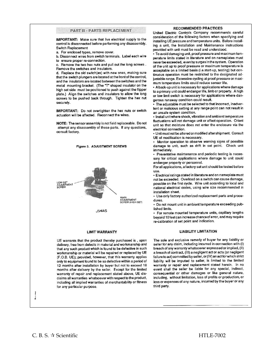 C.B.S. Scientific HTLE-7002 User Manual | Page 41 / 44