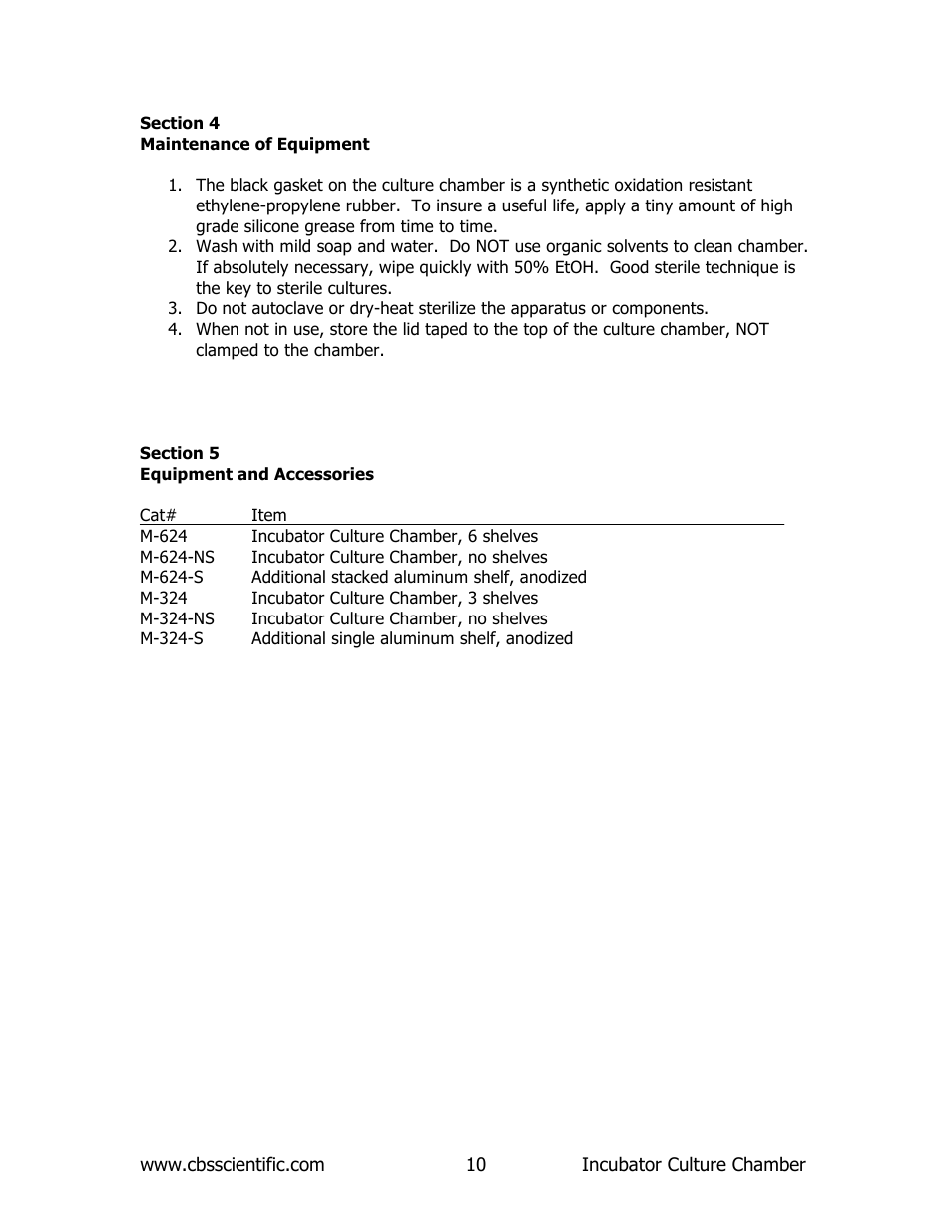 C.B.S. Scientific M-624 User Manual | Page 10 / 12