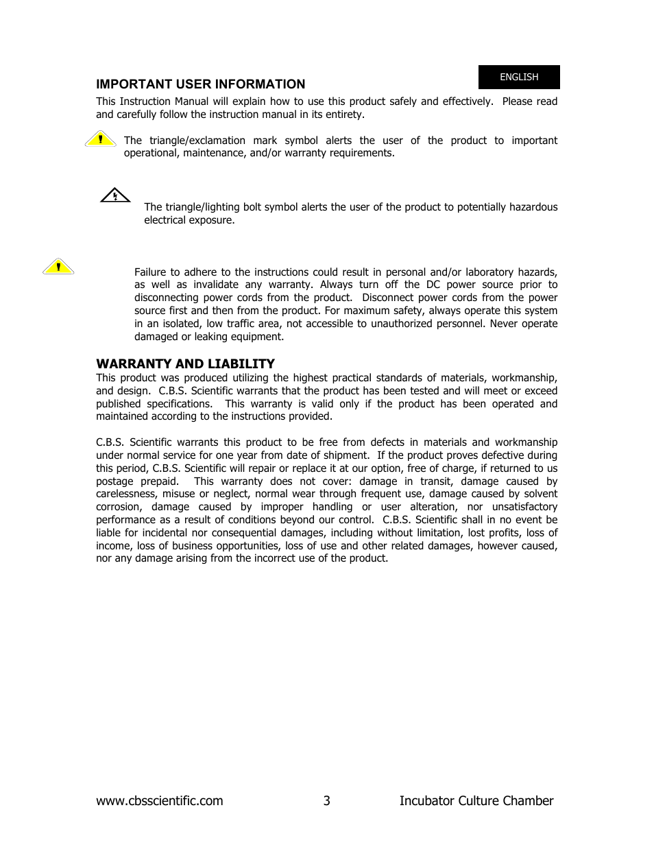 C.B.S. Scientific M-624 User Manual | Page 3 / 12