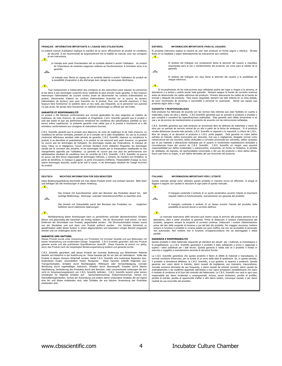 C.B.S. Scientific M-624 User Manual | Page 4 / 12