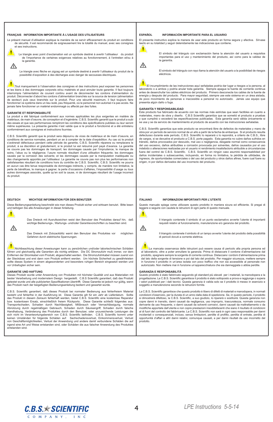 C.B.S. Scientific LPE-4003-220V User Manual | Page 4 / 16