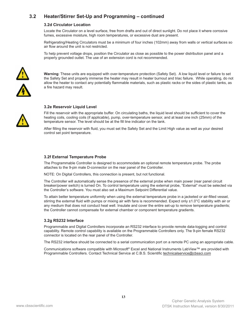 C.B.S. Scientific DTSK-2401-220 User Manual | Page 13 / 60