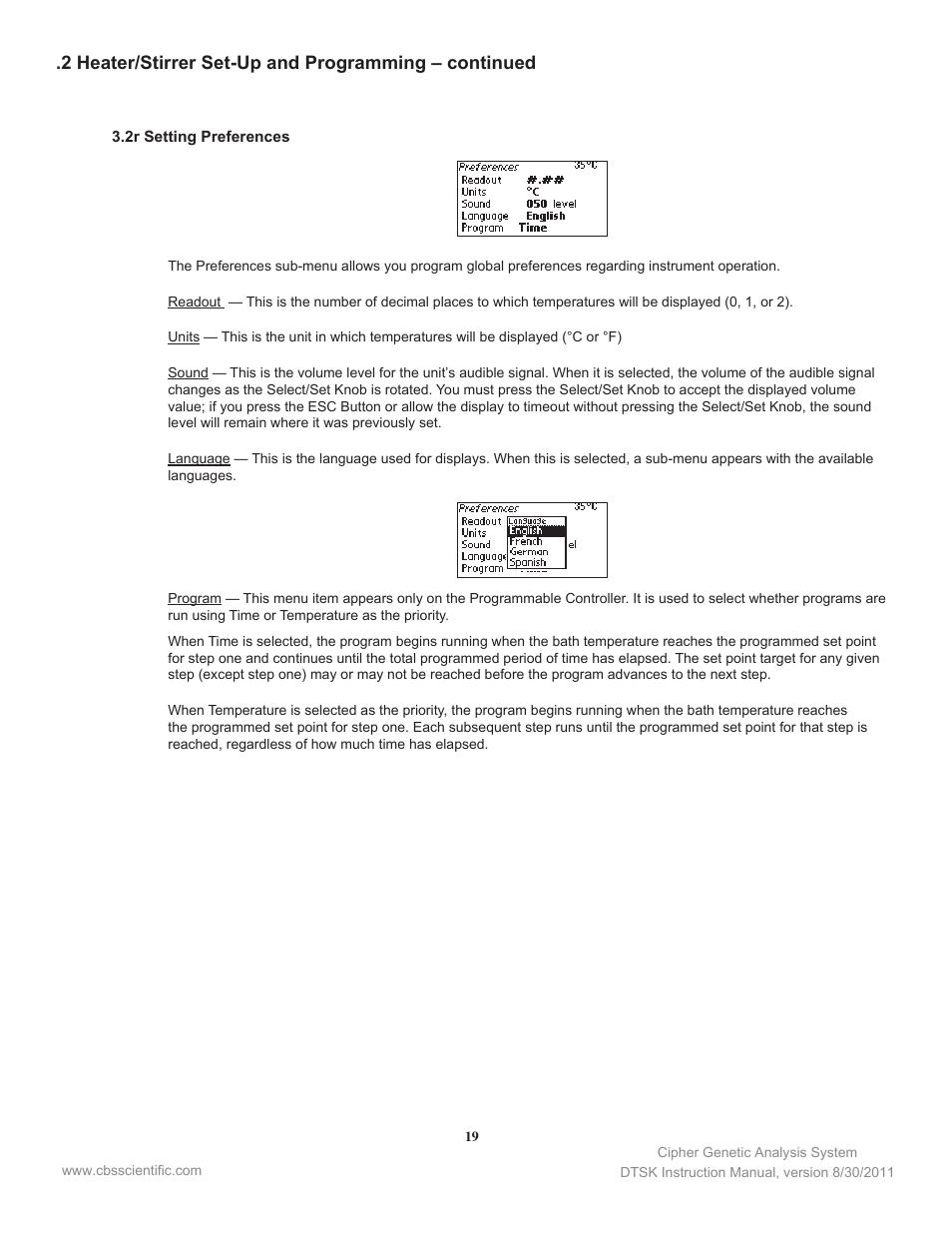 C.B.S. Scientific DTSK-2401-220 User Manual | Page 19 / 60