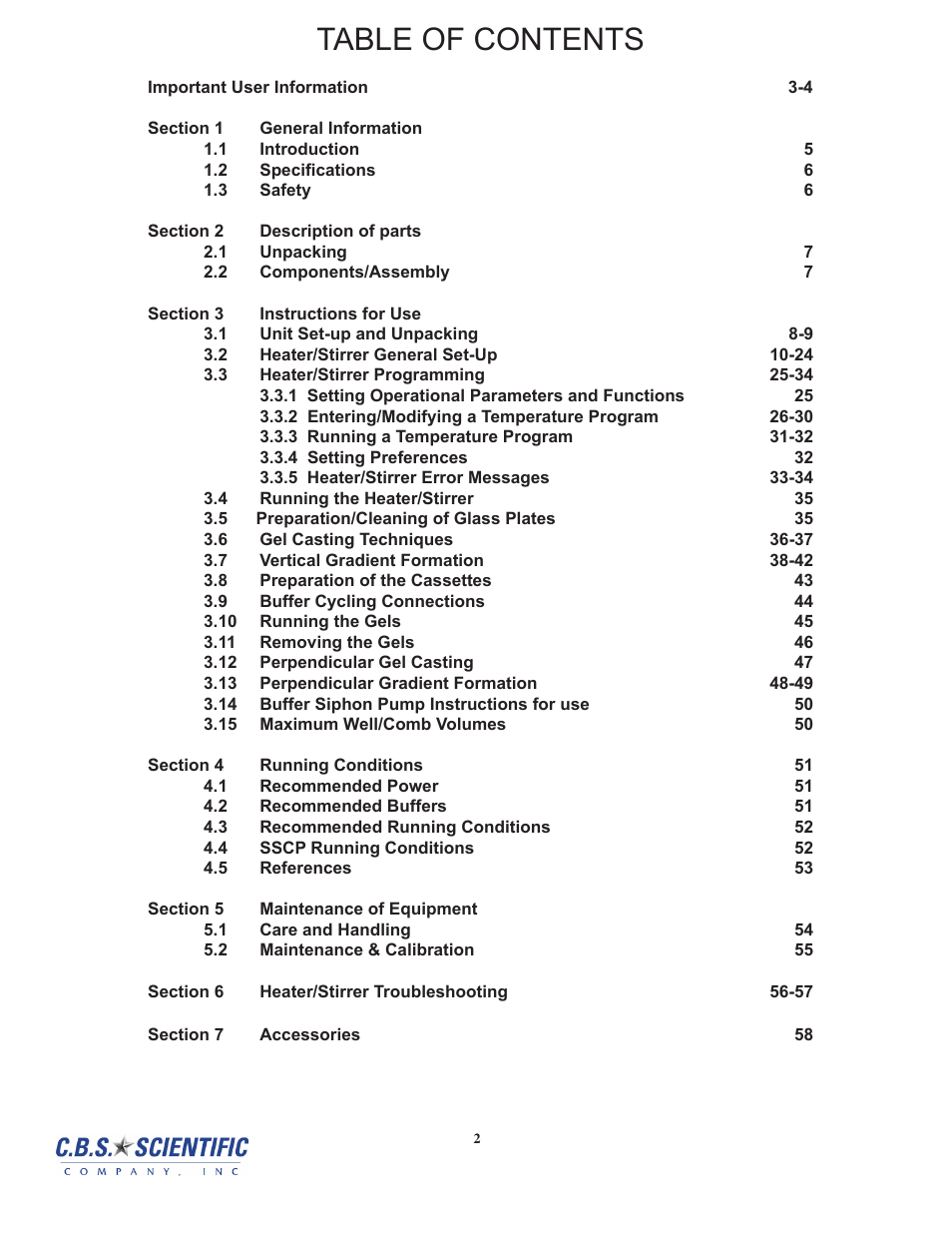 C.B.S. Scientific DTSK-2401-220 User Manual | Page 2 / 60