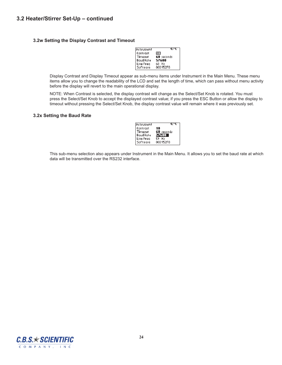 2 heater/stirrer set-up – continued | C.B.S. Scientific DTSK-2401-220 User Manual | Page 24 / 60