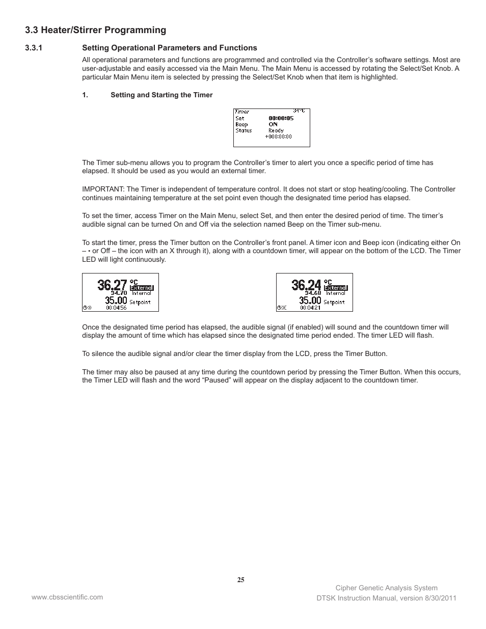 3 heater/stirrer programming | C.B.S. Scientific DTSK-2401-220 User Manual | Page 25 / 60