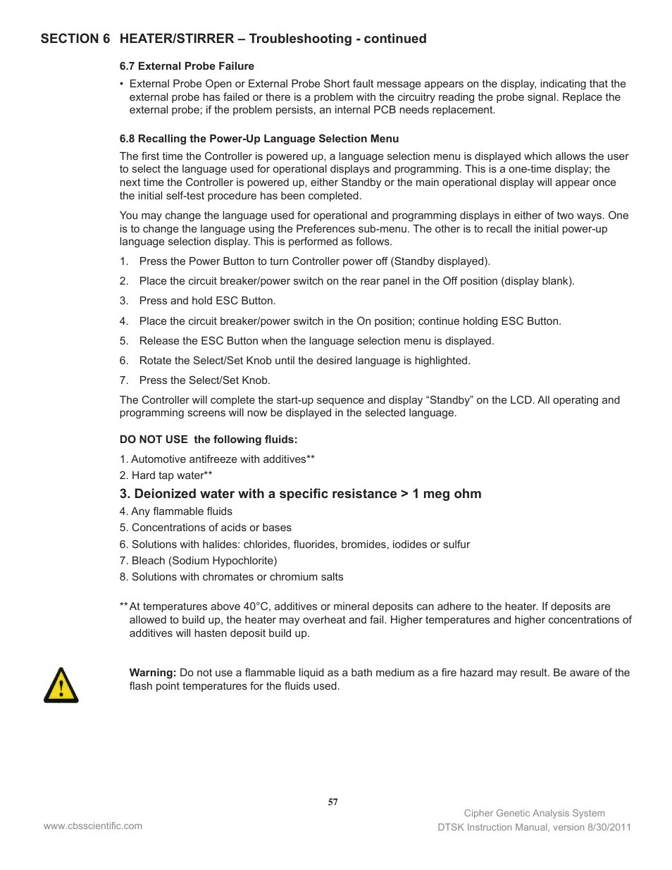 C.B.S. Scientific DTSK-2401-220 User Manual | Page 57 / 60