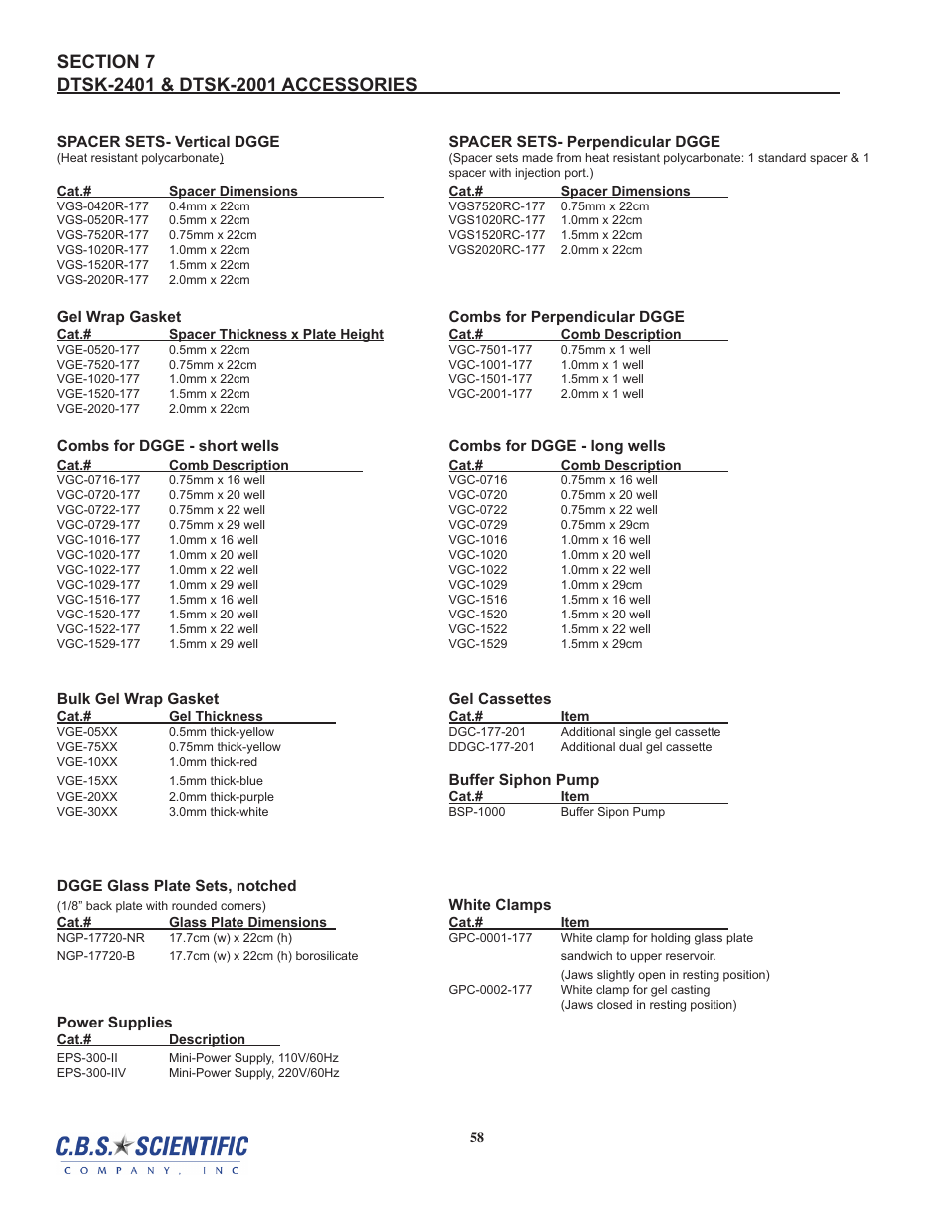 C.B.S. Scientific DTSK-2401-220 User Manual | Page 58 / 60