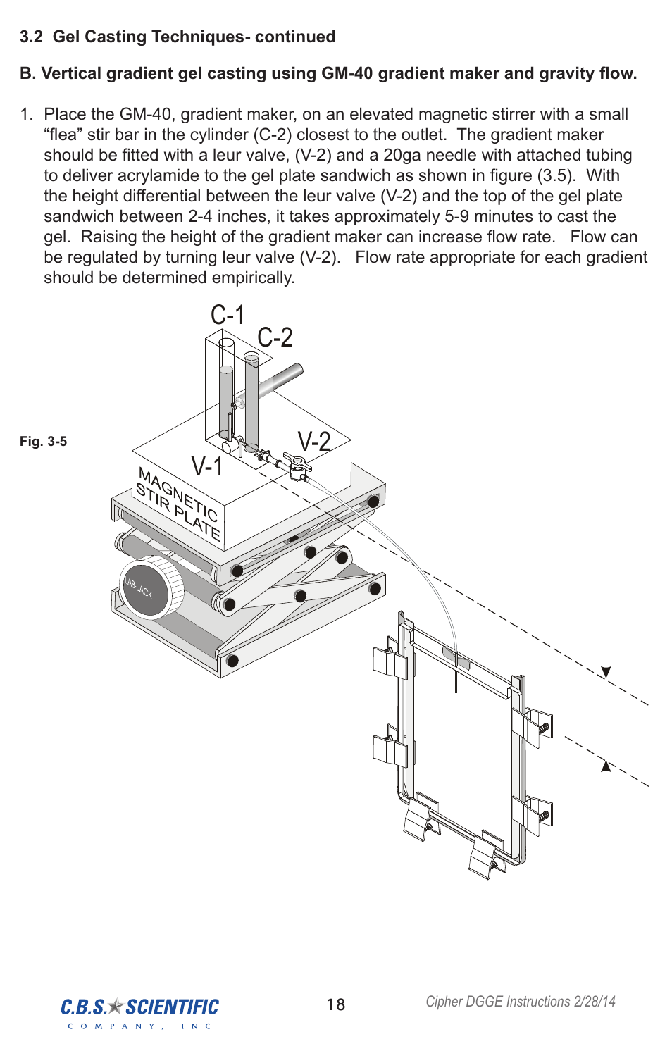 C-1 c-2 v-1 v-2 | C.B.S. Scientific DGGEK-2401 User Manual | Page 18 / 36