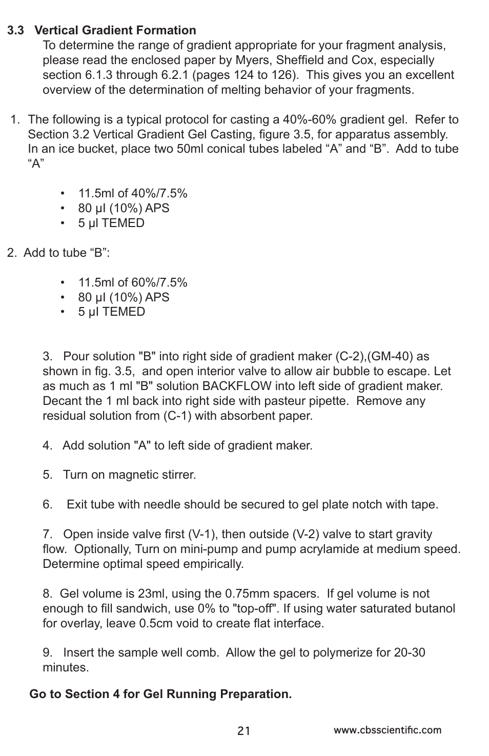 C.B.S. Scientific DGGEK-2401 User Manual | Page 21 / 36