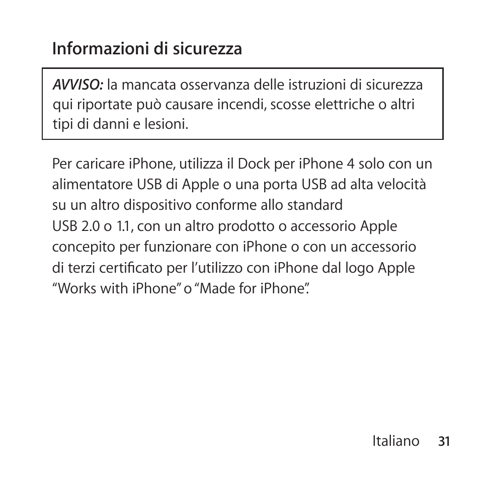 Apple iPhone 4 Dock User Manual | Page 31 / 40