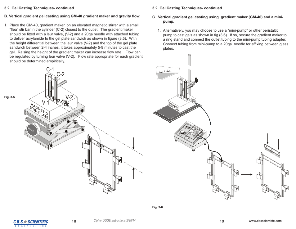 C-1 c-2 v-1 v-2 | C.B.S. Scientific DGGEK-4801 User Manual | Page 10 / 19