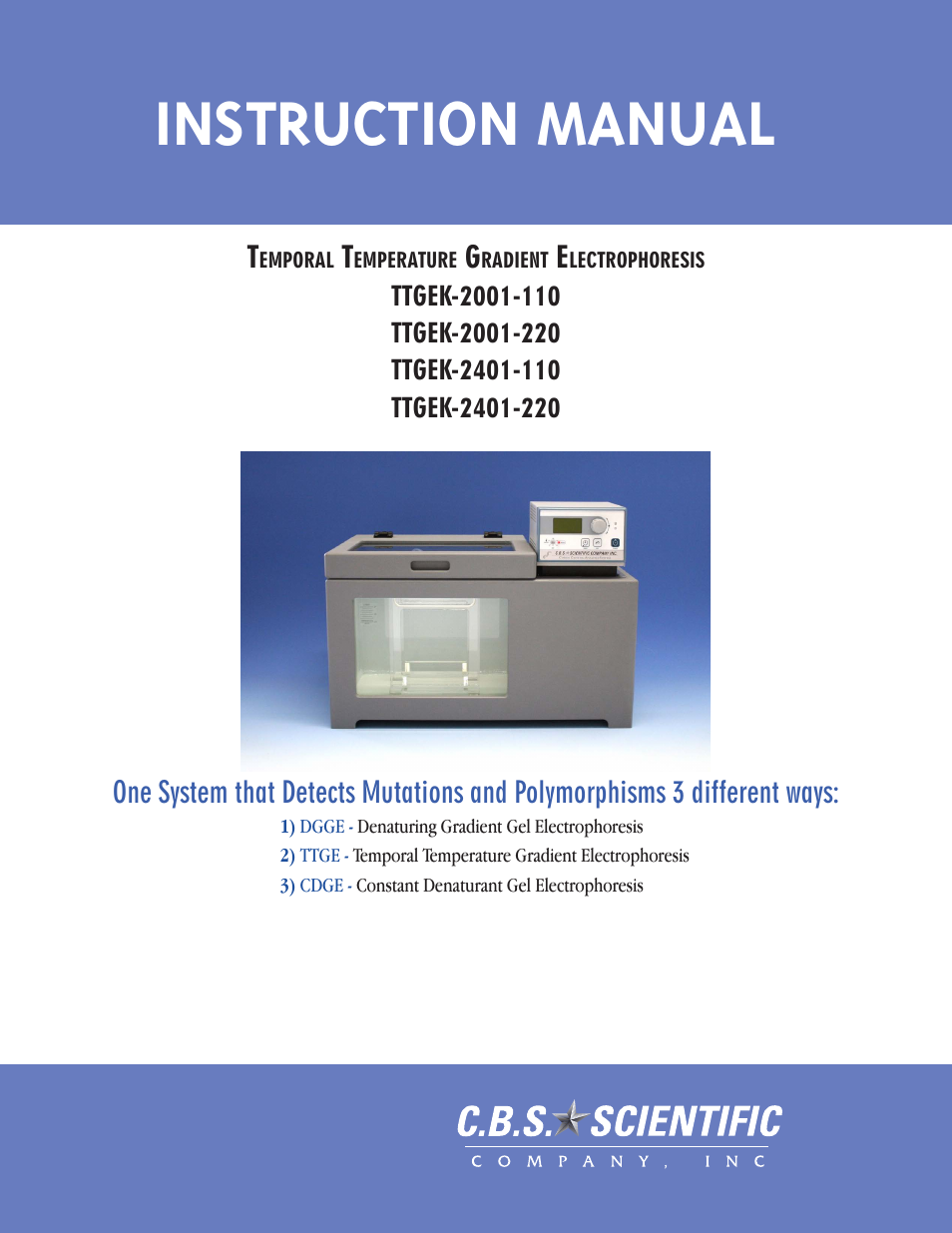 C.B.S. Scientific TTGEK-2401-220 User Manual | 60 pages