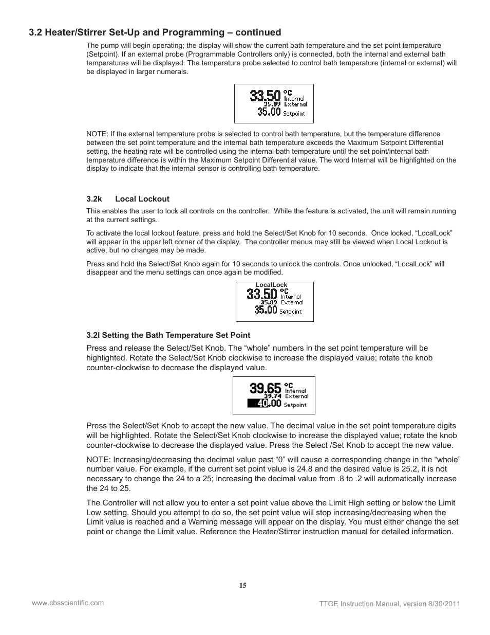 C.B.S. Scientific TTGEK-2401-220 User Manual | Page 15 / 60