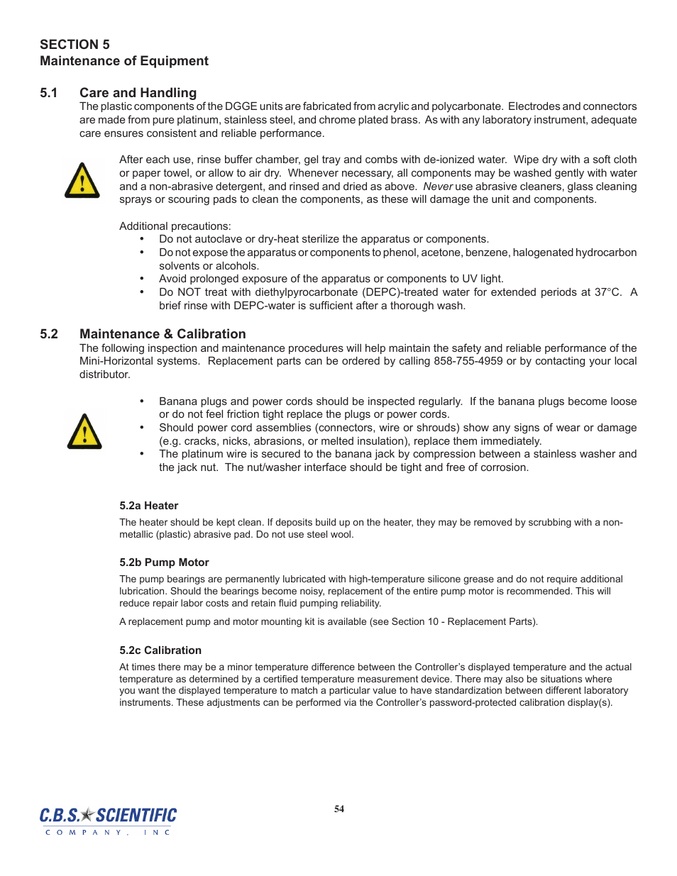 C.B.S. Scientific TTGEK-2401-220 User Manual | Page 54 / 60