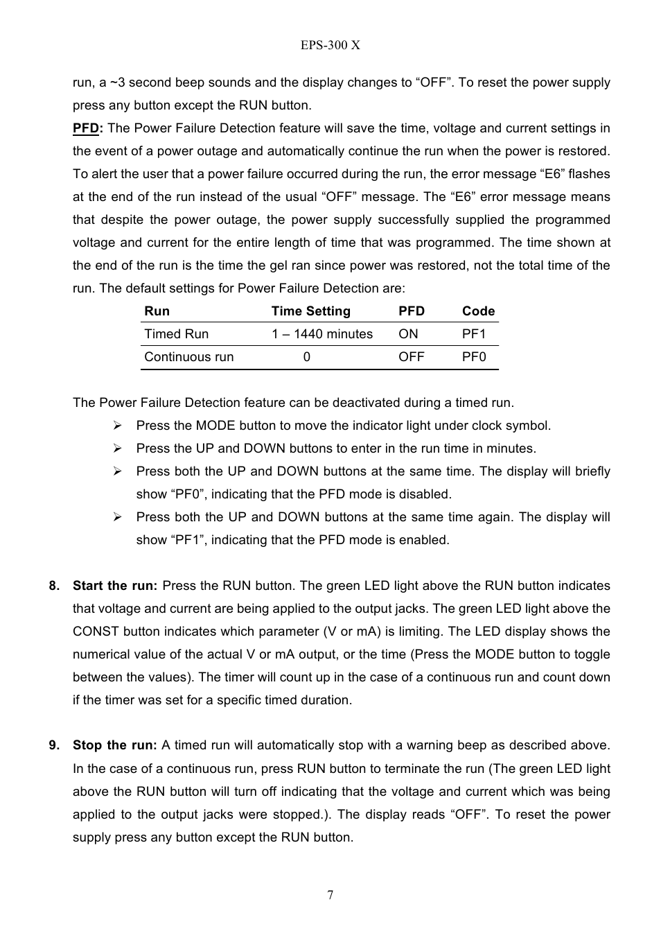 C.B.S. Scientific EPS – 300 X User Manual | Page 9 / 15