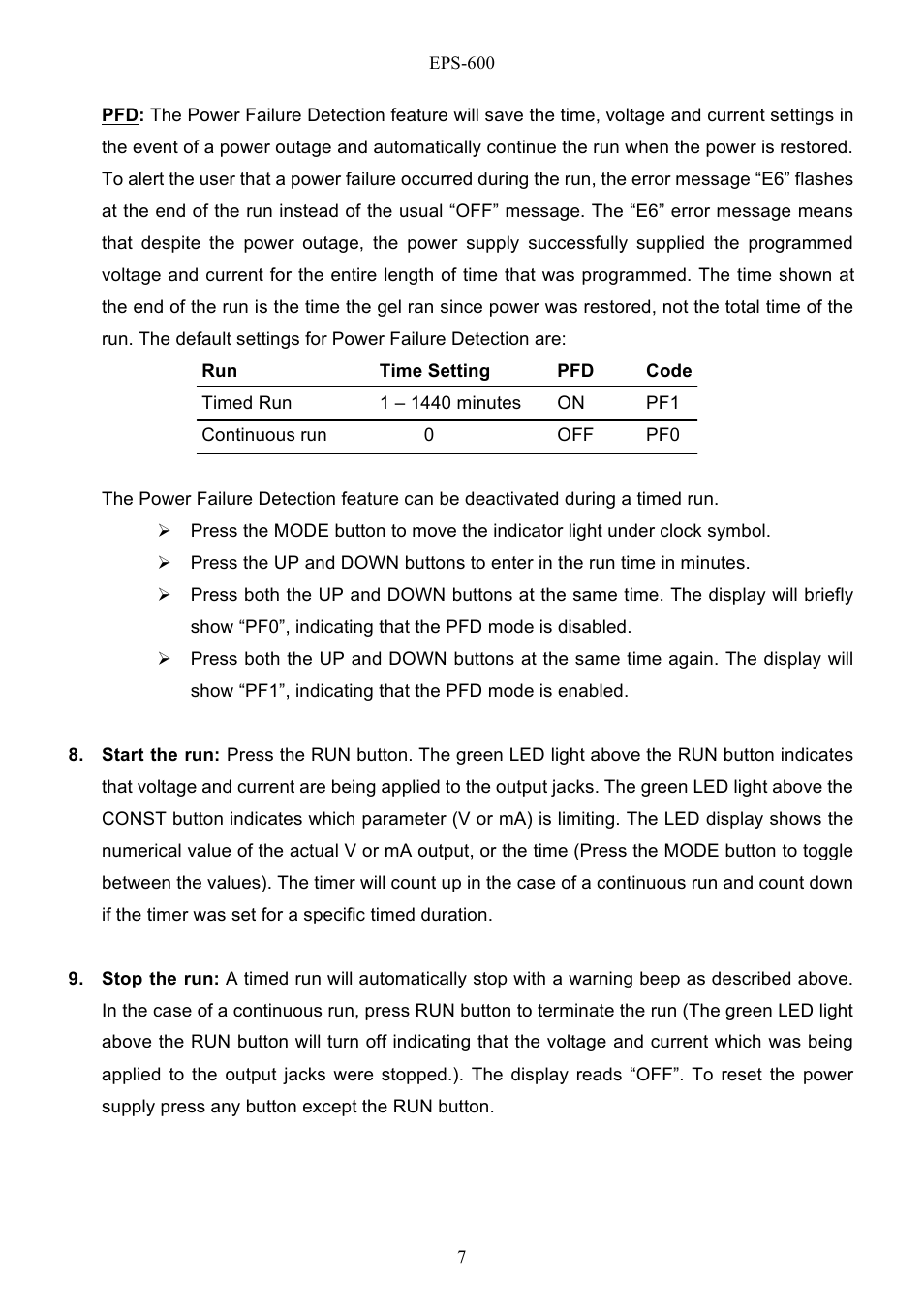 C.B.S. Scientific EPS - 600 User Manual | Page 9 / 15