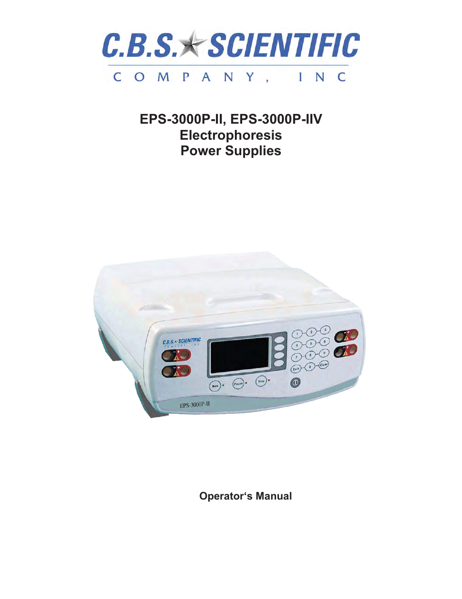 C.B.S. Scientific EPS-3000P-IIV User Manual | 14 pages