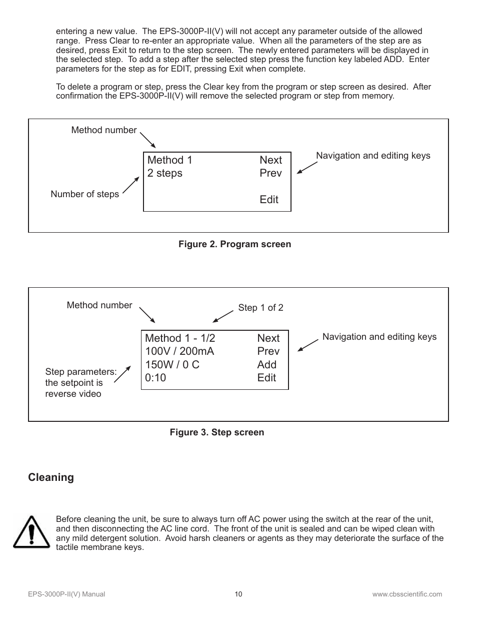C.B.S. Scientific EPS-3000P-IIV User Manual | Page 10 / 14